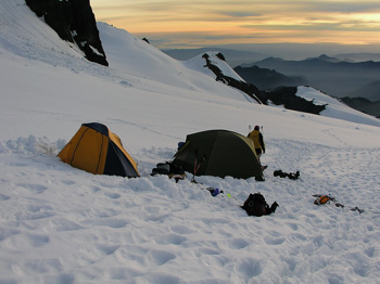 Our camp, high on Coleman Glacier