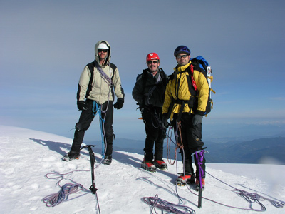 Curt, Kerry & Andre on top of Mt Baker