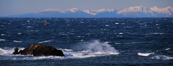 Whitecaps with Canadian Peaks in the Background