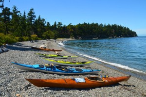 Kayaks at Clark Island