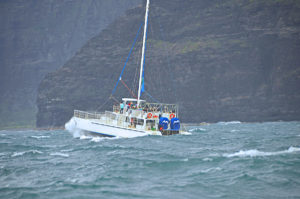 Catamaran in Rough Seas