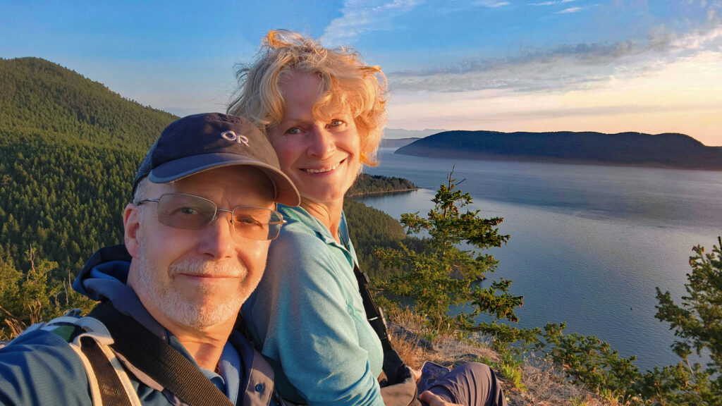 Curt & Mary at top of Cypress Island